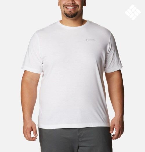 Men's Columbia Thistletown Hills Short Sleeve T Shirts White | Plus Size CA-O0A31